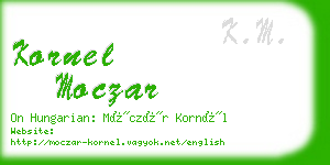 kornel moczar business card